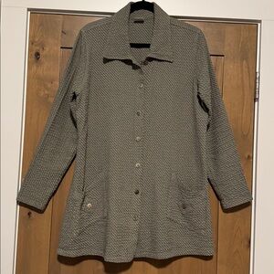 C.M.C. By Color Me Cotton Textured button down Tunic Blouse Womens L Lagenlook